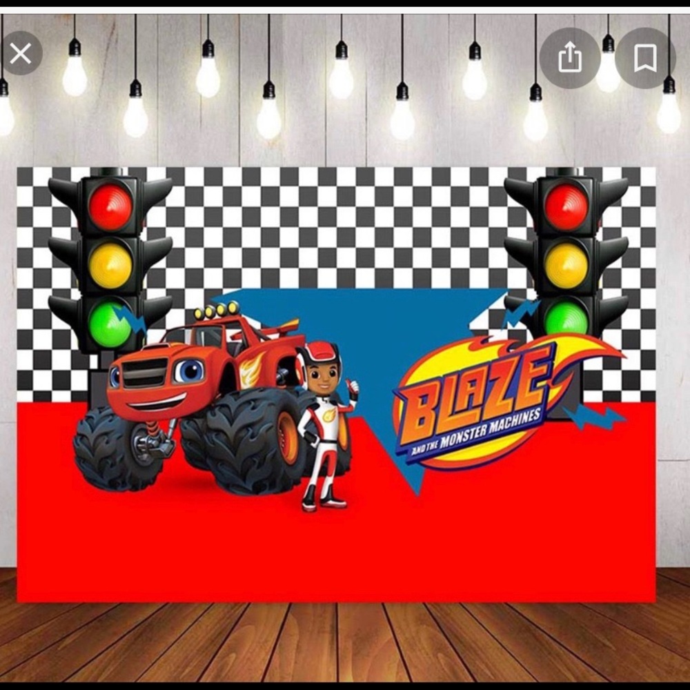 Blaze and the monster machine Birthday Backdrop